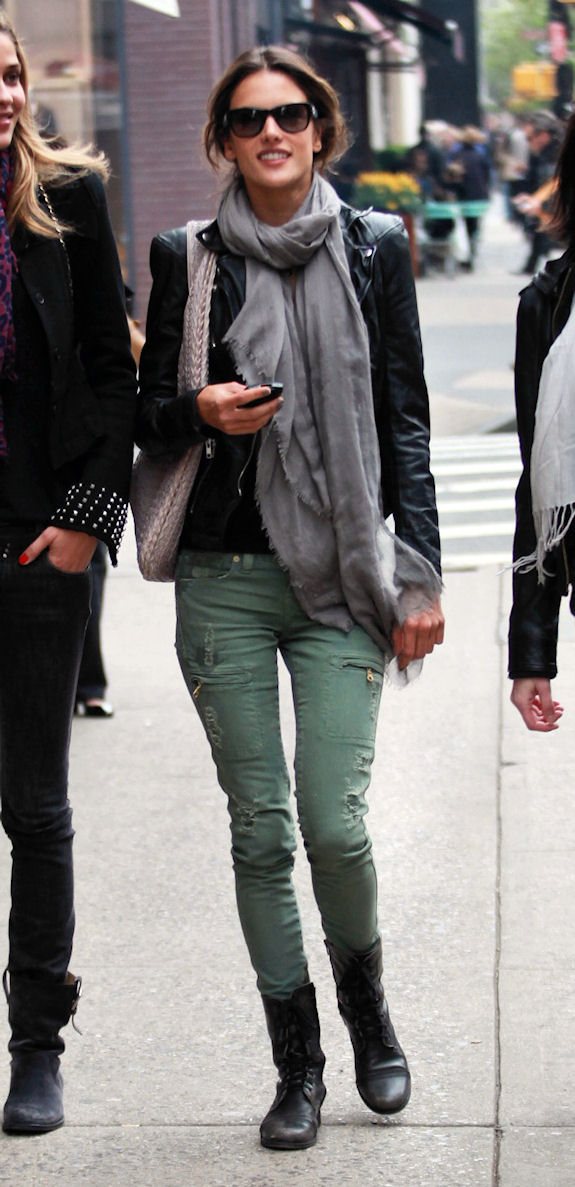 Model Alessandra Ambrosio was photographed on her way to lunch in New York 